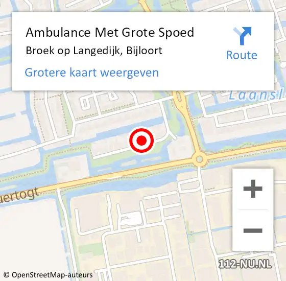 Locatie op kaart van de 112 melding: Ambulance Met Grote Spoed Naar Broek op Langedijk, Bijloort op 20 oktober 2023 01:06