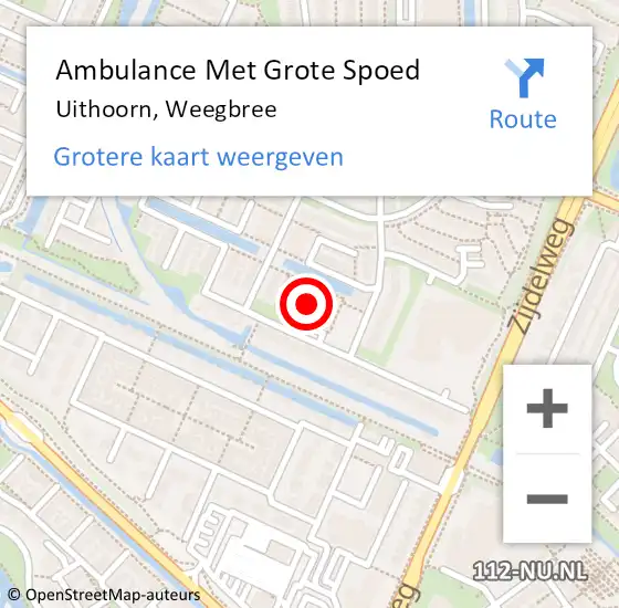 Locatie op kaart van de 112 melding: Ambulance Met Grote Spoed Naar Uithoorn, Weegbree op 20 oktober 2023 08:14