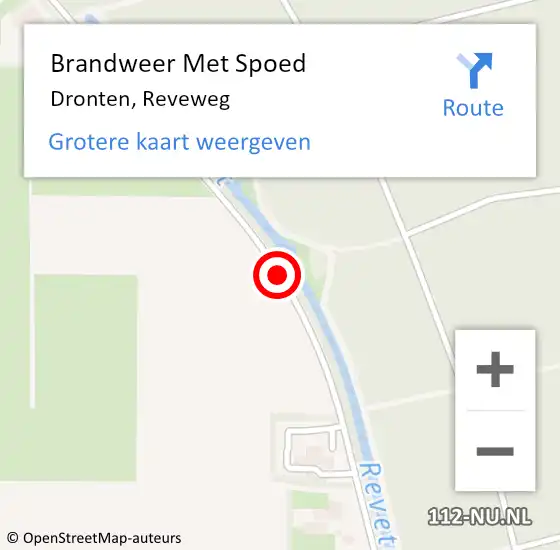 Locatie op kaart van de 112 melding: Brandweer Met Spoed Naar Dronten, Reveweg op 12 september 2014 09:35