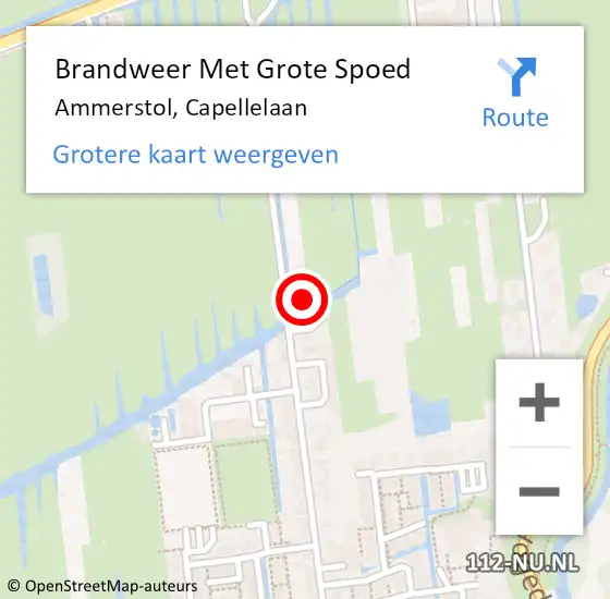 Locatie op kaart van de 112 melding: Brandweer Met Grote Spoed Naar Ammerstol, Capellelaan op 20 oktober 2023 09:52