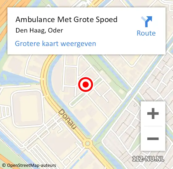 Locatie op kaart van de 112 melding: Ambulance Met Grote Spoed Naar Den Haag, Oder op 20 oktober 2023 09:59