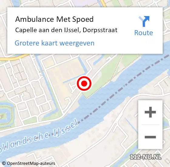 Locatie op kaart van de 112 melding: Ambulance Met Spoed Naar Capelle aan den IJssel, Dorpsstraat op 20 oktober 2023 10:04