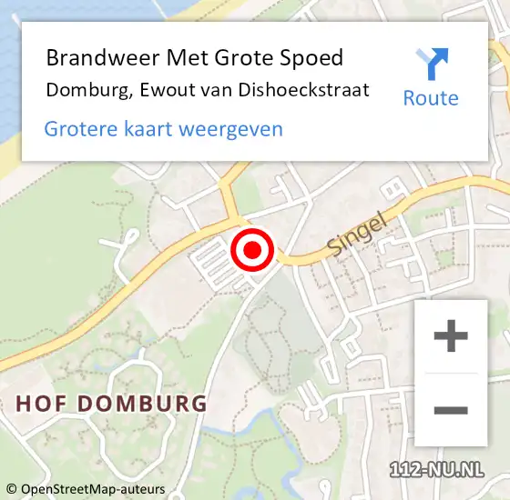 Locatie op kaart van de 112 melding: Brandweer Met Grote Spoed Naar Domburg, Ewout van Dishoeckstraat op 20 oktober 2023 10:47