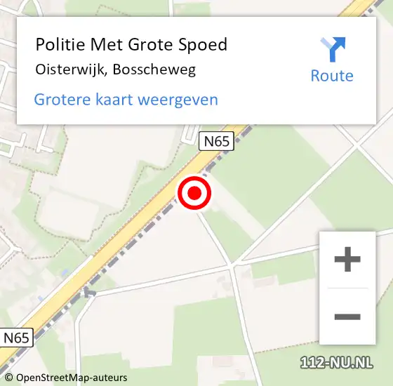Locatie op kaart van de 112 melding: Politie Met Grote Spoed Naar Oisterwijk, Bosscheweg op 20 oktober 2023 11:04