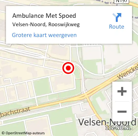 Locatie op kaart van de 112 melding: Ambulance Met Spoed Naar Velsen-Noord, Rooswijkweg op 20 oktober 2023 11:10