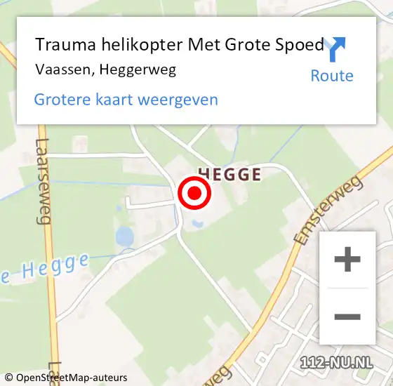 Locatie op kaart van de 112 melding: Trauma helikopter Met Grote Spoed Naar Vaassen, Heggerweg op 20 oktober 2023 11:18