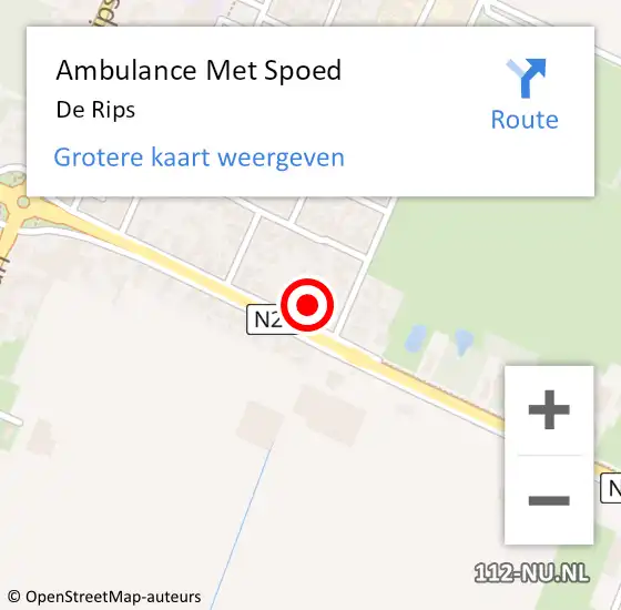 Locatie op kaart van de 112 melding: Ambulance Met Spoed Naar De Rips op 20 oktober 2023 11:32