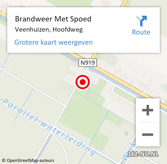 Locatie op kaart van de 112 melding: Brandweer Met Spoed Naar Veenhuizen, Hoofdweg op 20 oktober 2023 11:37