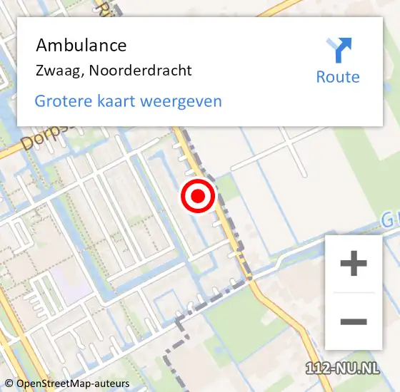 Locatie op kaart van de 112 melding: Ambulance Zwaag, Noorderdracht op 20 oktober 2023 14:03