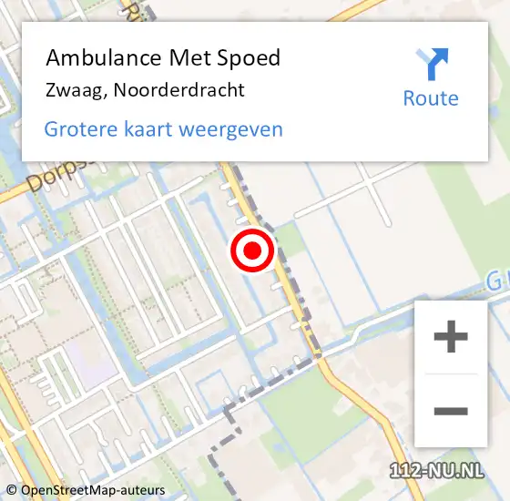 Locatie op kaart van de 112 melding: Ambulance Met Spoed Naar Zwaag, Noorderdracht op 20 oktober 2023 14:04