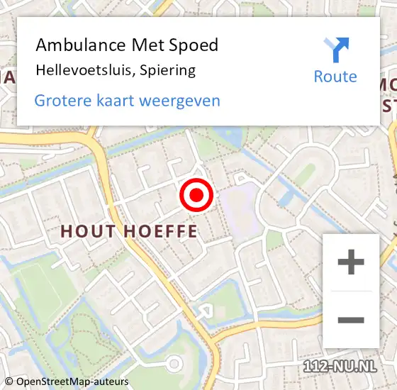 Locatie op kaart van de 112 melding: Ambulance Met Spoed Naar Hellevoetsluis, Spiering op 20 oktober 2023 15:37