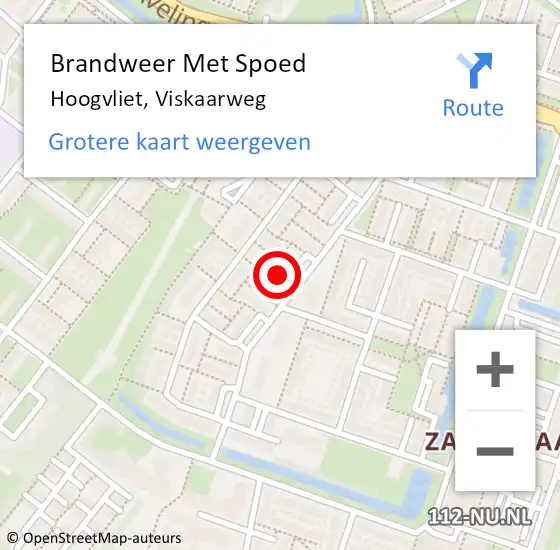 Locatie op kaart van de 112 melding: Brandweer Met Spoed Naar Hoogvliet, Viskaarweg op 20 oktober 2023 16:21