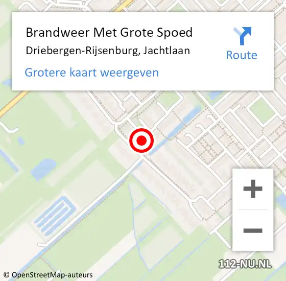 Locatie op kaart van de 112 melding: Brandweer Met Grote Spoed Naar Driebergen-Rijsenburg, Jachtlaan op 20 oktober 2023 17:01