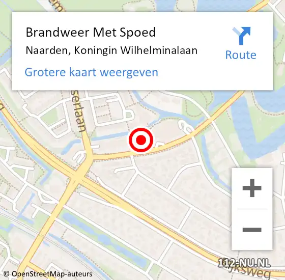 Locatie op kaart van de 112 melding: Brandweer Met Spoed Naar Naarden, Koningin Wilhelminalaan op 20 oktober 2023 19:13