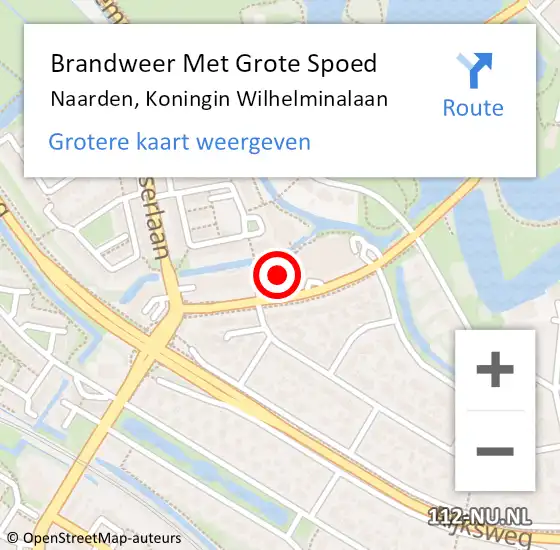 Locatie op kaart van de 112 melding: Brandweer Met Grote Spoed Naar Naarden, Koningin Wilhelminalaan op 20 oktober 2023 19:16