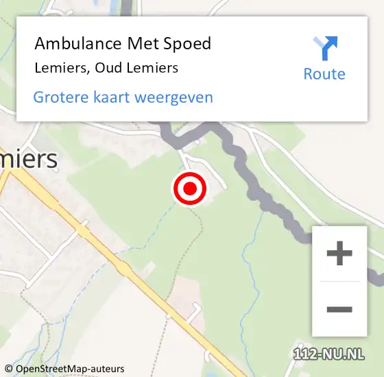 Locatie op kaart van de 112 melding: Ambulance Met Spoed Naar Lemiers, Oud Lemiers op 12 september 2014 10:41