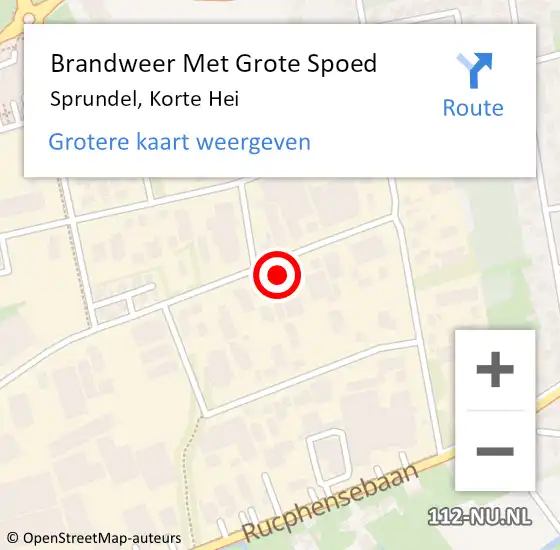 Locatie op kaart van de 112 melding: Brandweer Met Grote Spoed Naar Rucphen, Korte Hei op 20 oktober 2023 19:46