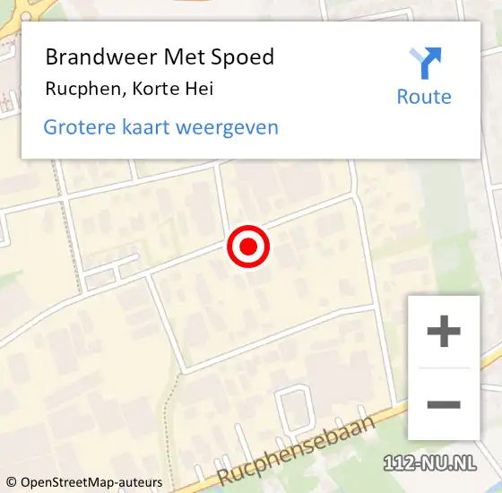 Locatie op kaart van de 112 melding: Brandweer Met Spoed Naar Rucphen, Korte Hei op 20 oktober 2023 19:50