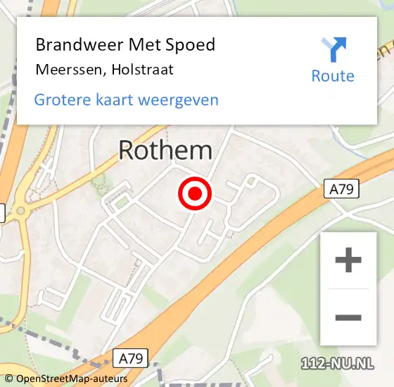 Locatie op kaart van de 112 melding: Brandweer Met Spoed Naar Meerssen, Holstraat op 20 oktober 2023 20:15