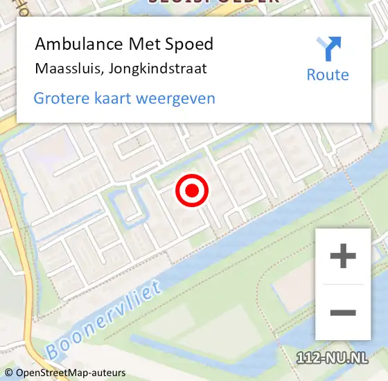 Locatie op kaart van de 112 melding: Ambulance Met Spoed Naar Maassluis, Jongkindstraat op 20 oktober 2023 20:26