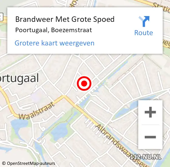 Locatie op kaart van de 112 melding: Brandweer Met Grote Spoed Naar Poortugaal, Boezemstraat op 20 oktober 2023 21:05