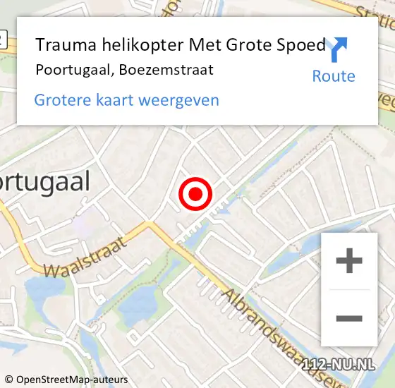 Locatie op kaart van de 112 melding: Trauma helikopter Met Grote Spoed Naar Poortugaal, Boezemstraat op 20 oktober 2023 21:23