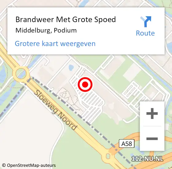 Locatie op kaart van de 112 melding: Brandweer Met Grote Spoed Naar Middelburg, Podium op 20 oktober 2023 22:07