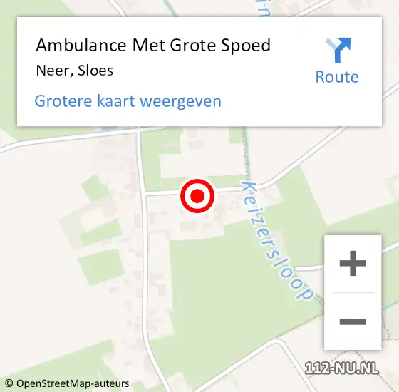 Locatie op kaart van de 112 melding: Ambulance Met Grote Spoed Naar Neer, Sloes op 20 oktober 2023 22:37