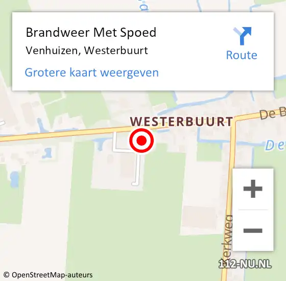 Locatie op kaart van de 112 melding: Brandweer Met Spoed Naar Venhuizen, Westerbuurt op 21 oktober 2023 00:30