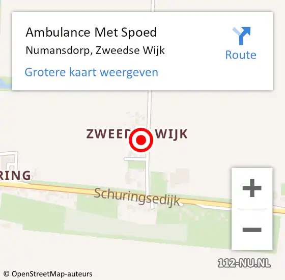 Locatie op kaart van de 112 melding: Ambulance Met Spoed Naar Numansdorp, Zweedse Wijk op 21 oktober 2023 00:41