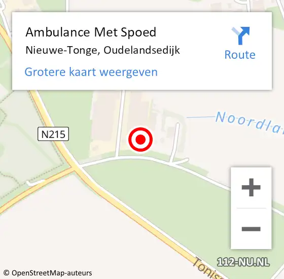 Locatie op kaart van de 112 melding: Ambulance Met Spoed Naar Nieuwe-Tonge, Oudelandsedijk op 21 oktober 2023 01:14