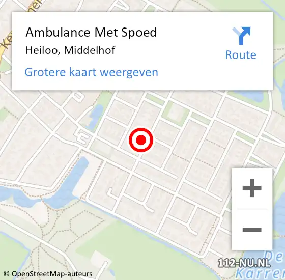 Locatie op kaart van de 112 melding: Ambulance Met Spoed Naar Heiloo, Middelhof op 21 oktober 2023 01:29