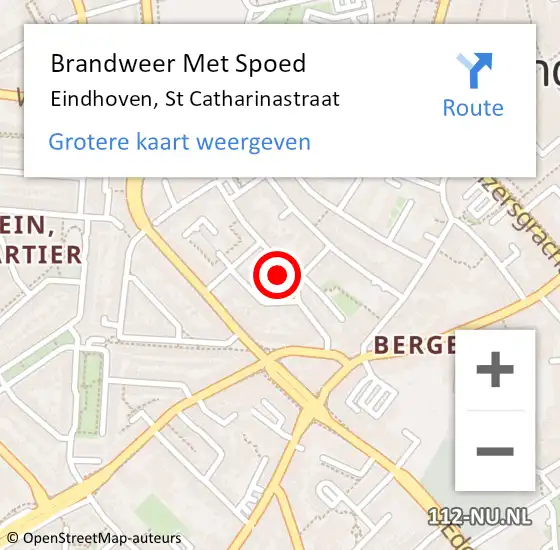 Locatie op kaart van de 112 melding: Brandweer Met Spoed Naar Eindhoven, St Catharinastraat op 21 oktober 2023 01:59