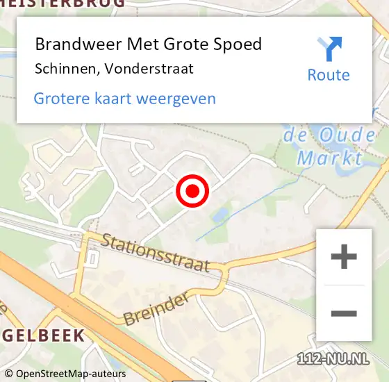 Locatie op kaart van de 112 melding: Brandweer Met Grote Spoed Naar Schinnen, Vonderstraat op 21 oktober 2023 02:12