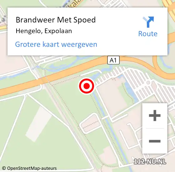 Locatie op kaart van de 112 melding: Brandweer Met Spoed Naar Hengelo, Expolaan op 21 oktober 2023 02:30