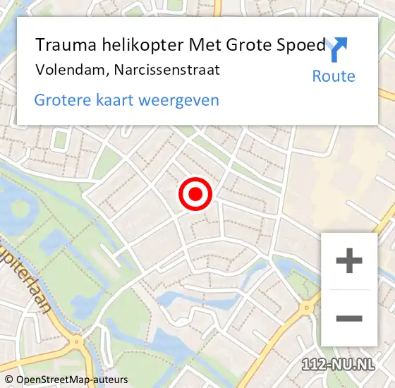 Locatie op kaart van de 112 melding: Trauma helikopter Met Grote Spoed Naar Volendam, Narcissenstraat op 21 oktober 2023 02:51