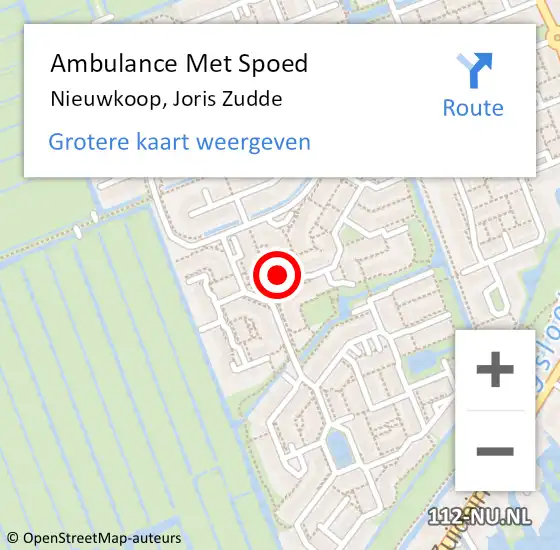 Locatie op kaart van de 112 melding: Ambulance Met Spoed Naar Nieuwkoop, Joris Zudde op 21 oktober 2023 04:32