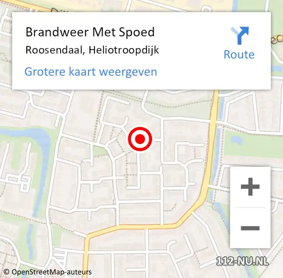 Locatie op kaart van de 112 melding: Brandweer Met Spoed Naar Roosendaal, Heliotroopdijk op 21 oktober 2023 08:10