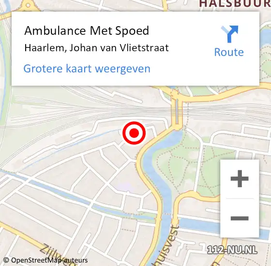 Locatie op kaart van de 112 melding: Ambulance Met Spoed Naar Haarlem, Johan van Vlietstraat op 21 oktober 2023 08:48