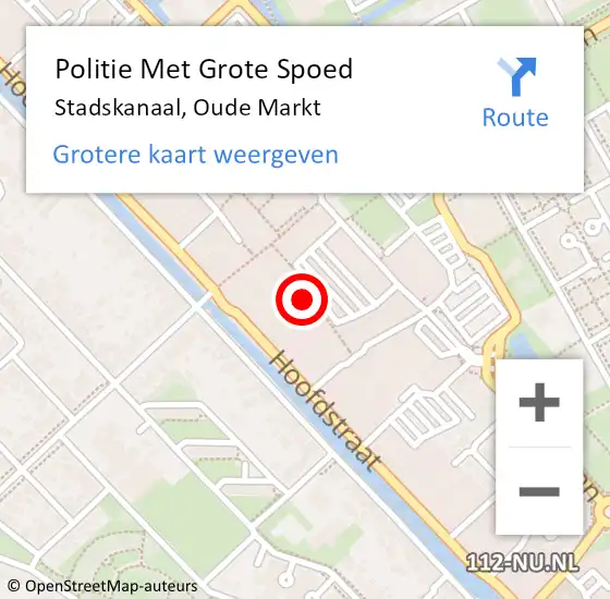 Locatie op kaart van de 112 melding: Politie Met Grote Spoed Naar Stadskanaal, Oude Markt op 21 oktober 2023 09:29