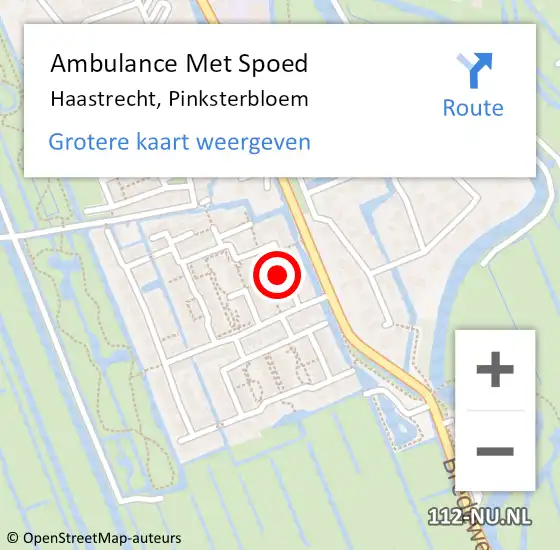 Locatie op kaart van de 112 melding: Ambulance Met Spoed Naar Haastrecht, Pinksterbloem op 21 oktober 2023 09:32