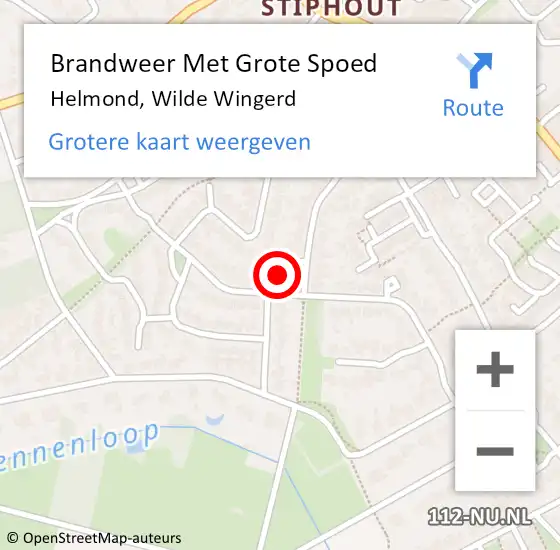 Locatie op kaart van de 112 melding: Brandweer Met Grote Spoed Naar Helmond, Wilde Wingerd op 21 oktober 2023 10:17