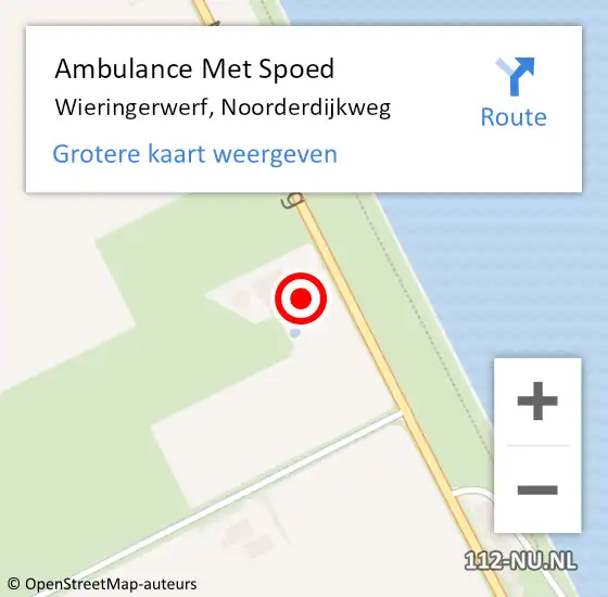 Locatie op kaart van de 112 melding: Ambulance Met Spoed Naar Wieringerwerf, Noorderdijkweg op 21 oktober 2023 11:17