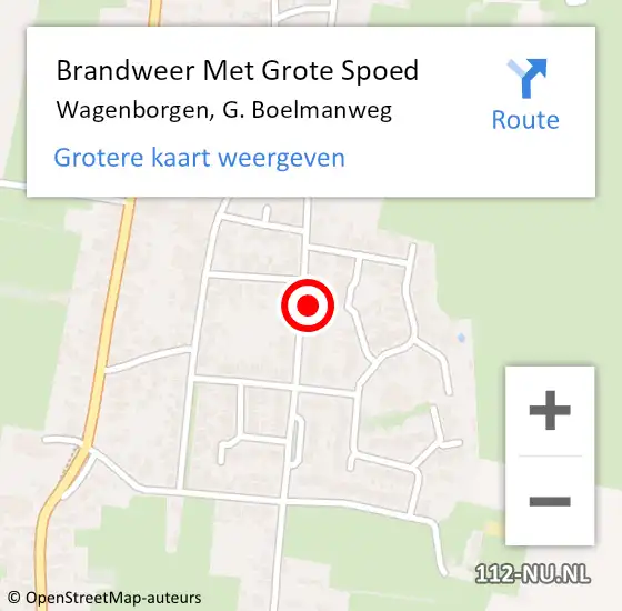 Locatie op kaart van de 112 melding: Brandweer Met Grote Spoed Naar Wagenborgen, G. Boelmanweg op 21 oktober 2023 11:48