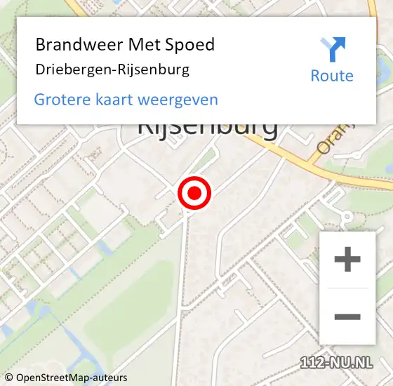 Locatie op kaart van de 112 melding: Brandweer Met Spoed Naar Driebergen-Rijsenburg op 21 oktober 2023 11:59