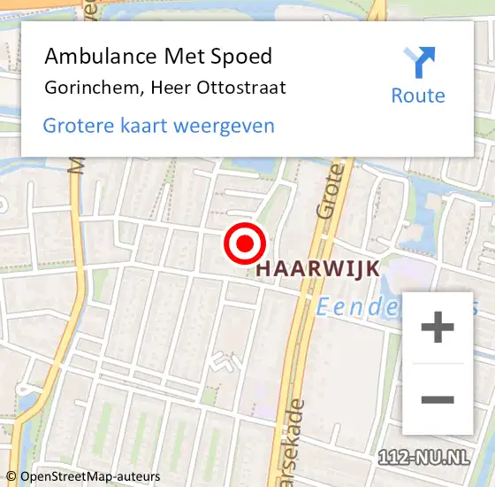 Locatie op kaart van de 112 melding: Ambulance Met Spoed Naar Gorinchem, Heer Ottostraat op 21 oktober 2023 12:20