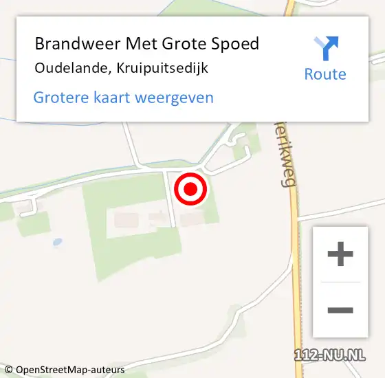 Locatie op kaart van de 112 melding: Brandweer Met Grote Spoed Naar Oudelande, Kruipuitsedijk op 12 september 2014 11:38