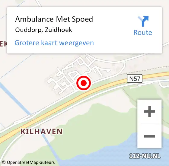 Locatie op kaart van de 112 melding: Ambulance Met Spoed Naar Ouddorp, Zuidhoek op 21 oktober 2023 12:33