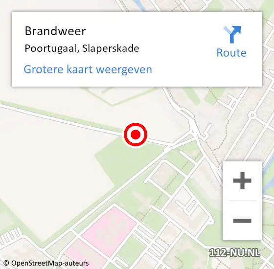 Locatie op kaart van de 112 melding: Brandweer Poortugaal, Slaperskade op 21 oktober 2023 12:45