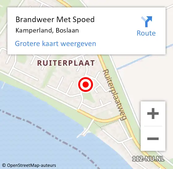 Locatie op kaart van de 112 melding: Brandweer Met Spoed Naar Kamperland, Boslaan op 21 oktober 2023 12:54